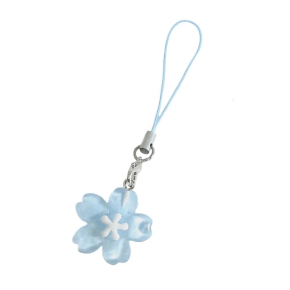YIEMEEN Japanese Korean Inspired Floral Keychain Cute Flower Charm Plastic Resin Key Ring For Teens Girls Backpack Accessories