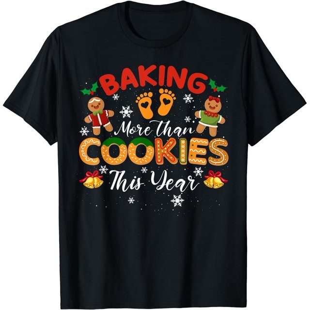 T-Shirt de Grossesse de Noël "Pakeing More Than Cookies" - comme sur l'Image - TG