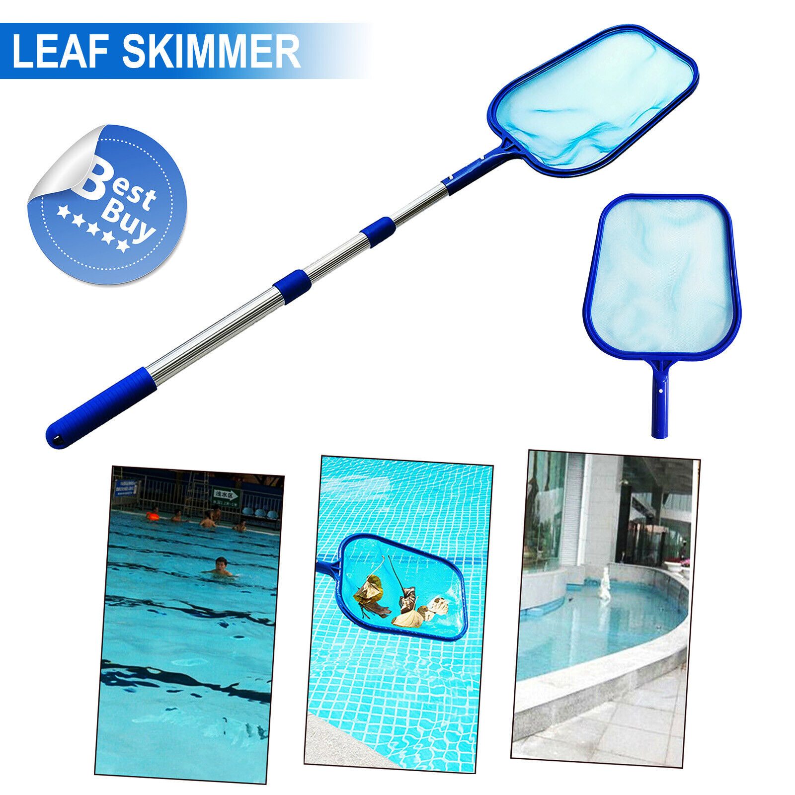 Swimming Pool Debris Skimmer Leaf Mesh Net Cleaning Scoop Pond Tank