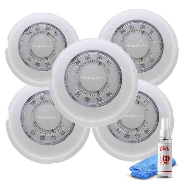 5-Pack Honeywell T87K1007 Heat Only Thermostat, 1 Pack -White LCD Cleaner