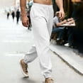 thumbnail image 2 of Men's Jogger Pants Elastic Waist Drawstring Sweatpants Tapered Fit Lightweight Outdoor Trousers with Pockets, 2 of 8