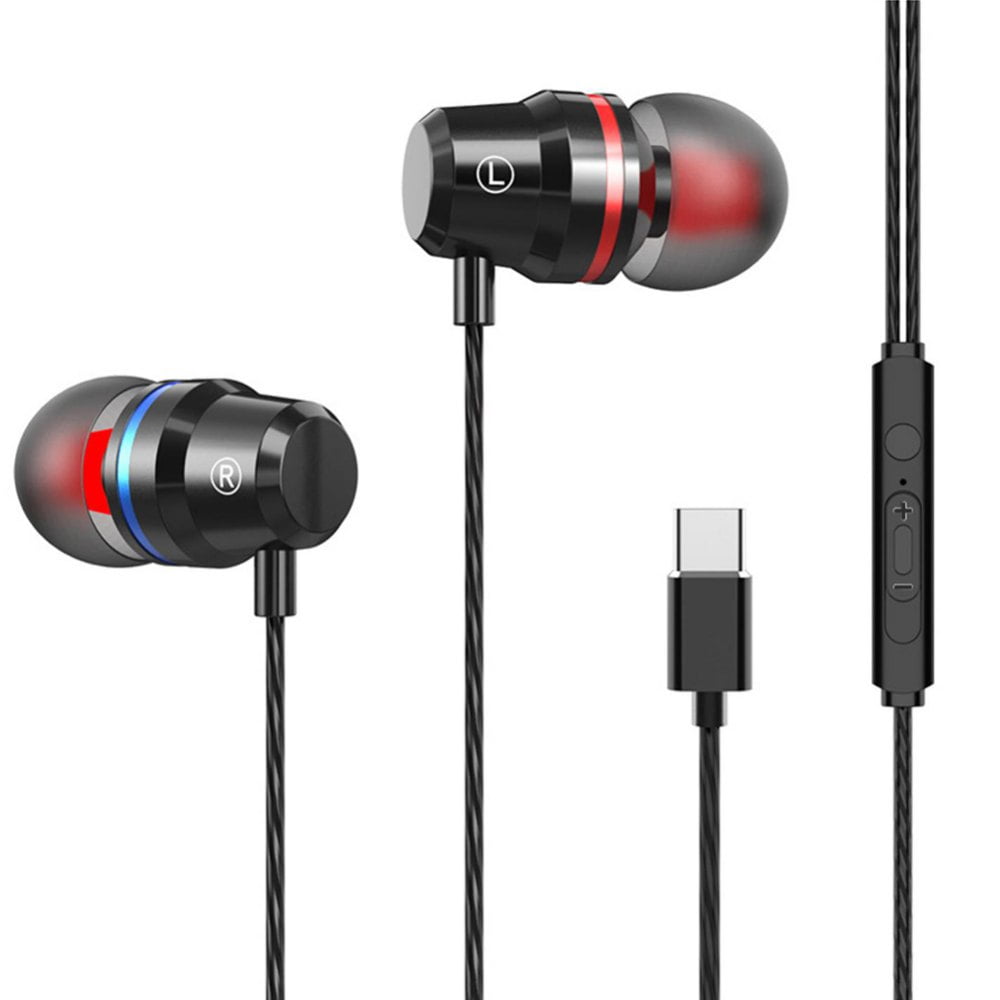 2 Packs Pixle Samsung Galaxy S22/S21 Type C w/h Mic & Remote Control Noise Cancelling Headsets In Ear Headphone HiFi Stereo USB C Earphones Compatible with iPad Pro HTC USB C Headphones OnePlus 