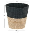 thumbnail image 2 of Household Essentials Wicker Waste Basket, 2-tone Hyacinth Waste Bin for Bathroom, Bedroom, Office, 2 of 6