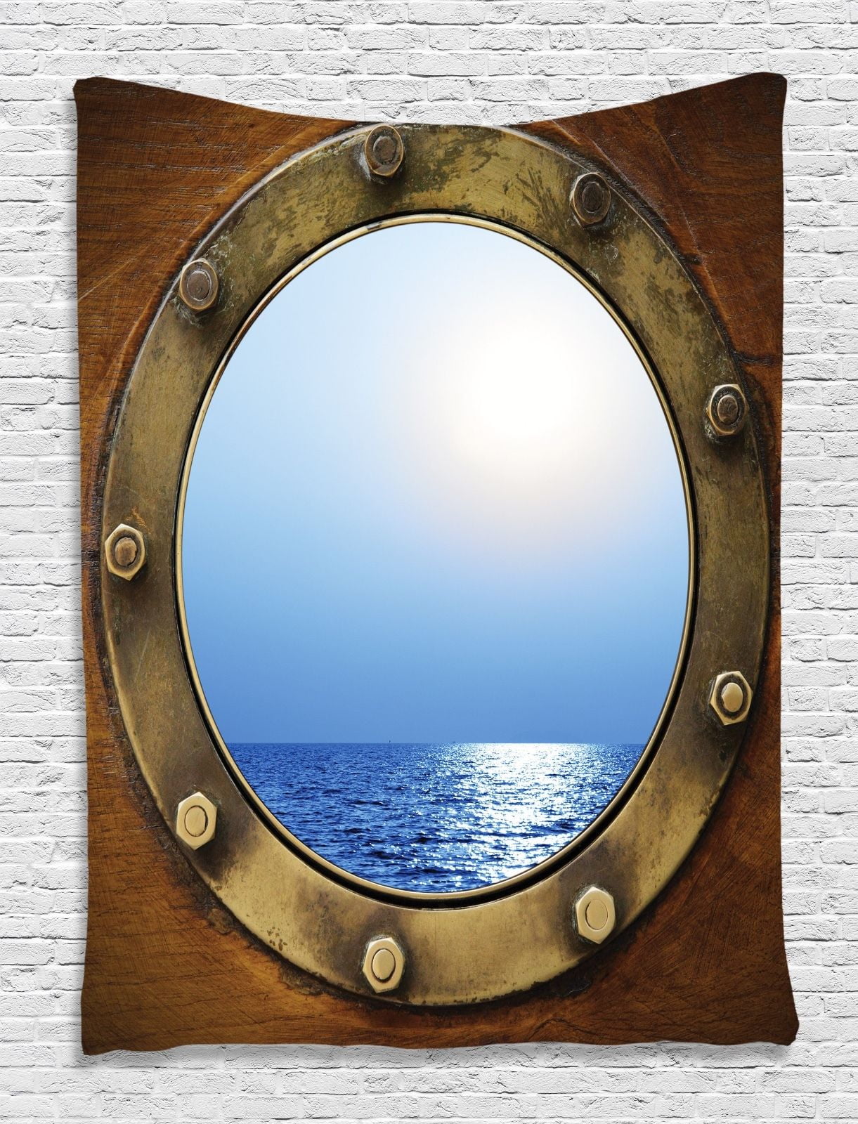 Ship Porthole Nautical Tapestry Wall Hanging for Living Room Bedroom