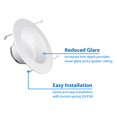 thumbnail image 5 of DLR56 (v5) 5in/6in 800LmRecessed LED Downlight, 3000K, Black (Steel) Faceplate, 5 of 11