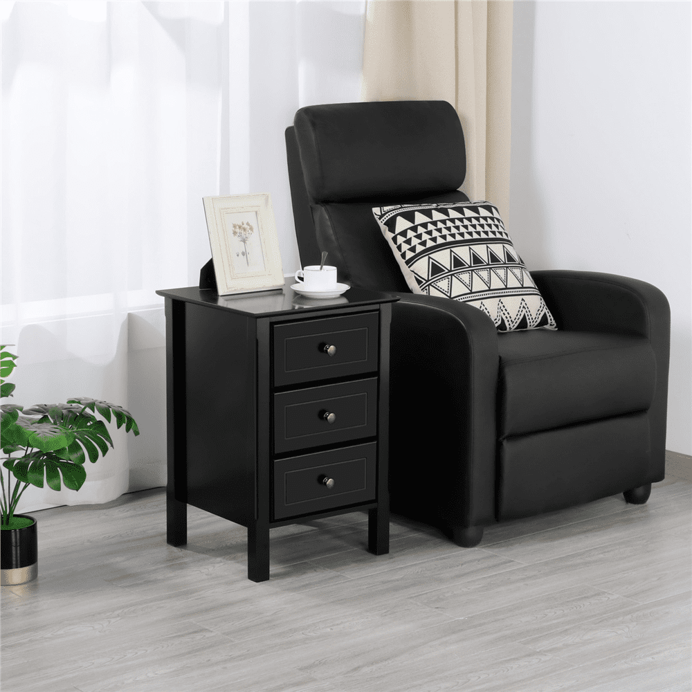 Yaheetech 3 Drawer Nightstand for Living Room, Black