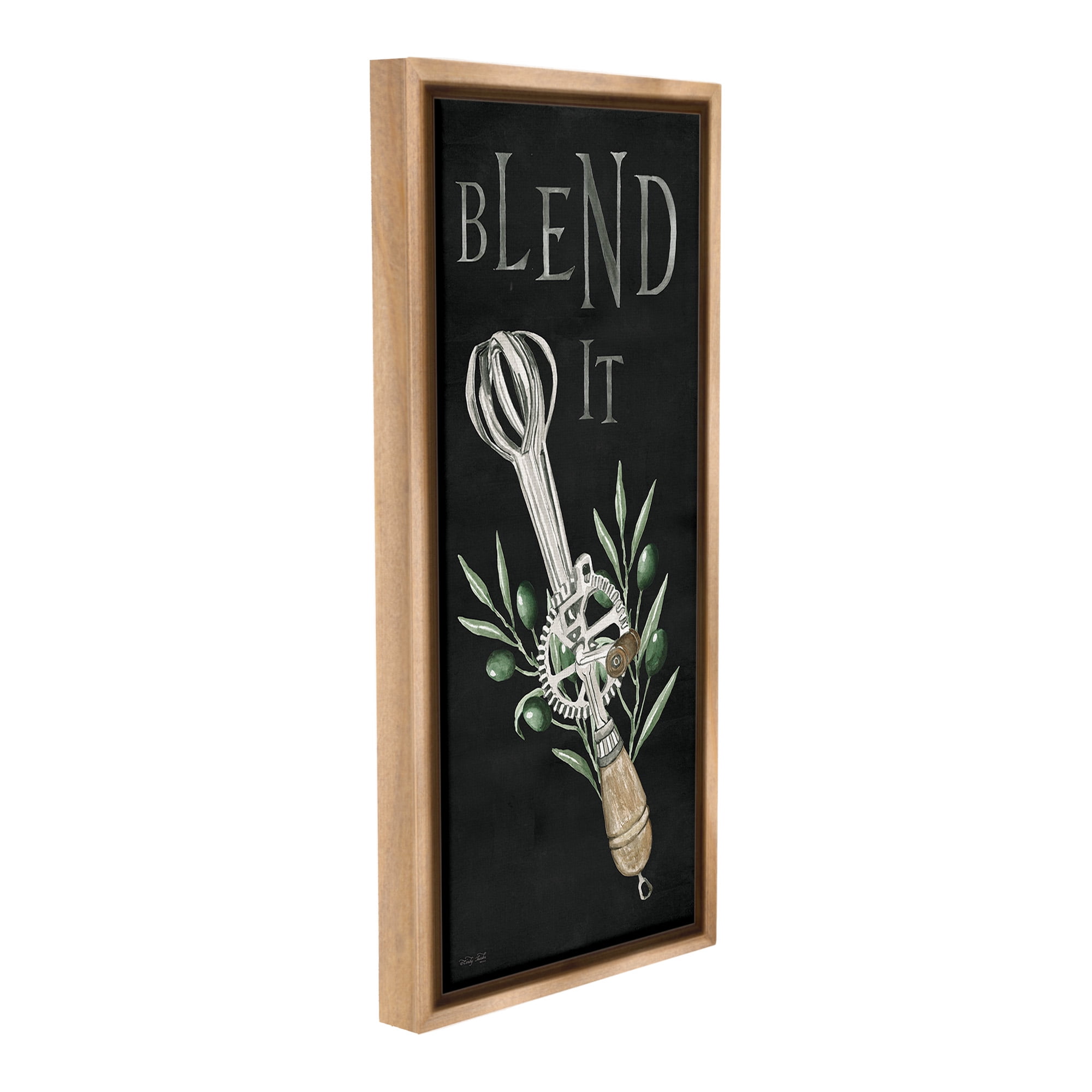 Stupell Industries Blend It Vintage Kitchen Food & Beverage Painting Brown Floater Framed Canvas Art Print Wall Art, 14 x 31