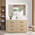 thumbnail image 3 of Porto 55" Aged Natural Oak Single Bath Vanity with Fish Maw White Quartz Stone, 3 of 15