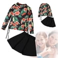 thumbnail image 2 of Cathalem Girls Two Piece Tankini Swimsuits Tankini Bathing Suits Rashguard Set,Black 110, 2 of 3