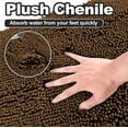 thumbnail image 5 of Yujoon Super Soft Chenille Bathroom Rug Non-Slip Absorbent Machine Washable Bath Mat, 24"x70", Coffee, 5 of 8