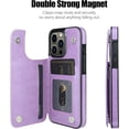 thumbnail image 3 of iPhone 13 Pro Case with Card Holder Heavy Duty Protective Durable Leather RFID Blocking Shockproof Slim Credit Card Slot Wallet Case for iPhone 13 Pro for Women&Girls(Purple Floral), 3 of 14