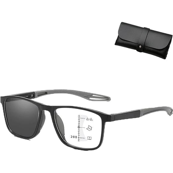 Vision Sync Glasses, Auto Focus Varifocal Glasses, Smart Adaptive Eyewear with UV & Anti Blue Light Protection(gray,2.5X)