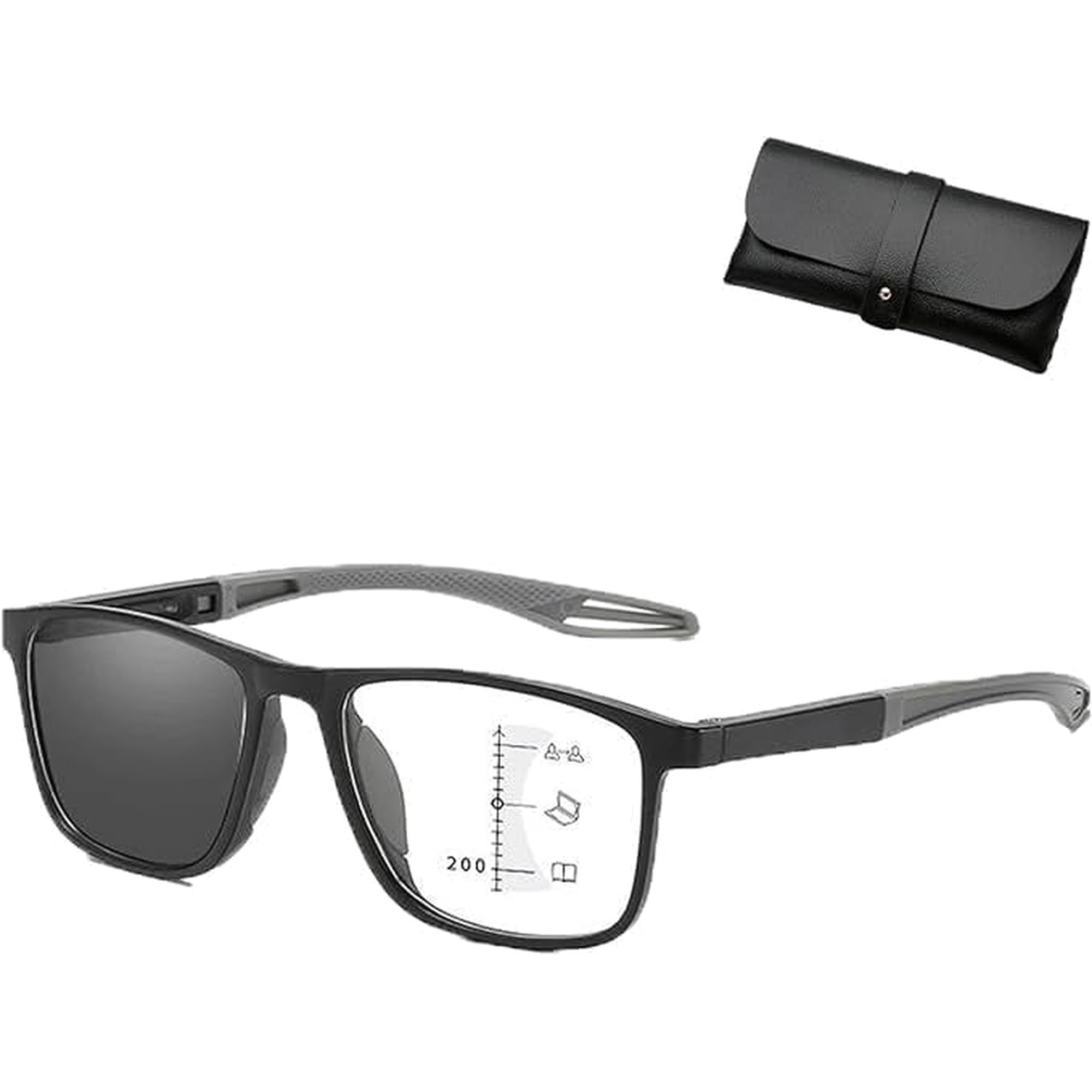 Vision Sync Glasses, Auto Focus Varifocal Glasses, Smart Adaptive Eyewear with UV & Anti Blue Light Protection(gray,2.5X)