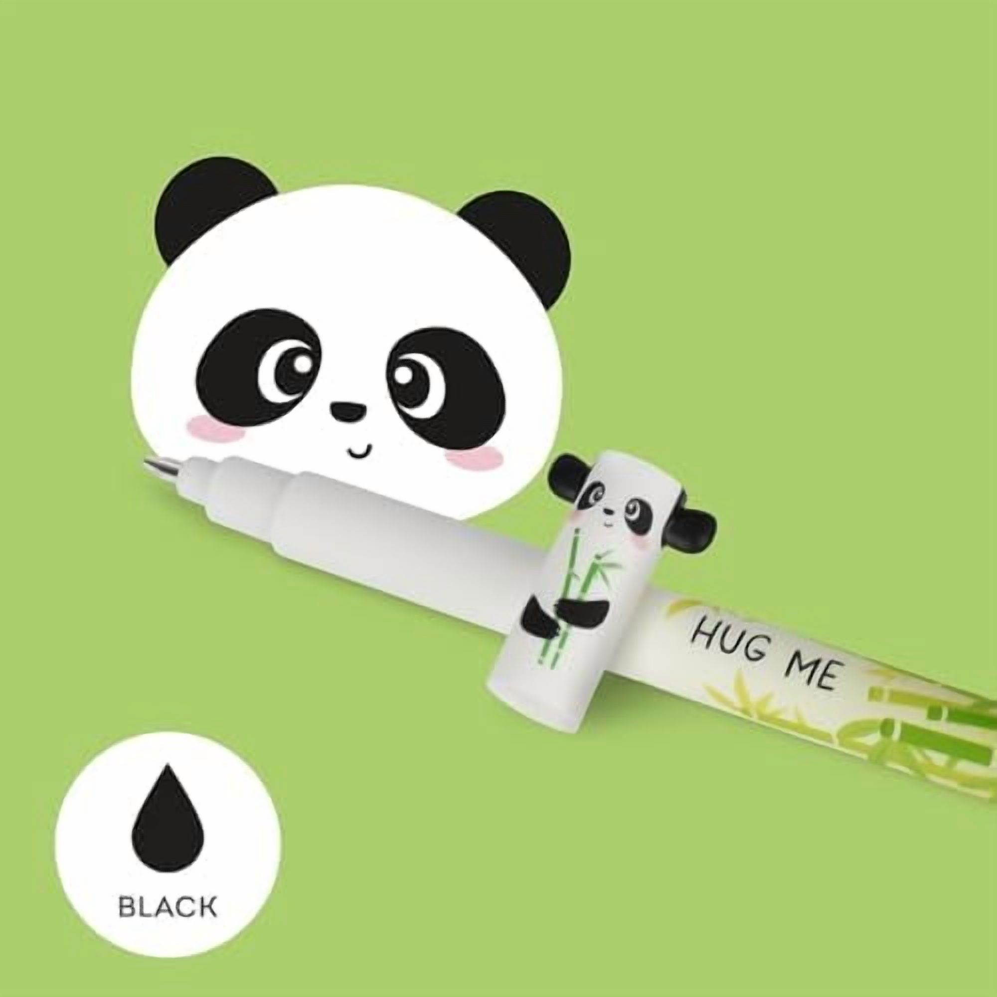 - Set of 5 Erasable Gel Pens with Thermosensitive Erase Ink, Range of ink colours & barrel designs, 0.7mm Tip, Penguin, Panda, Llama, Bee, & Hippo$$Office
