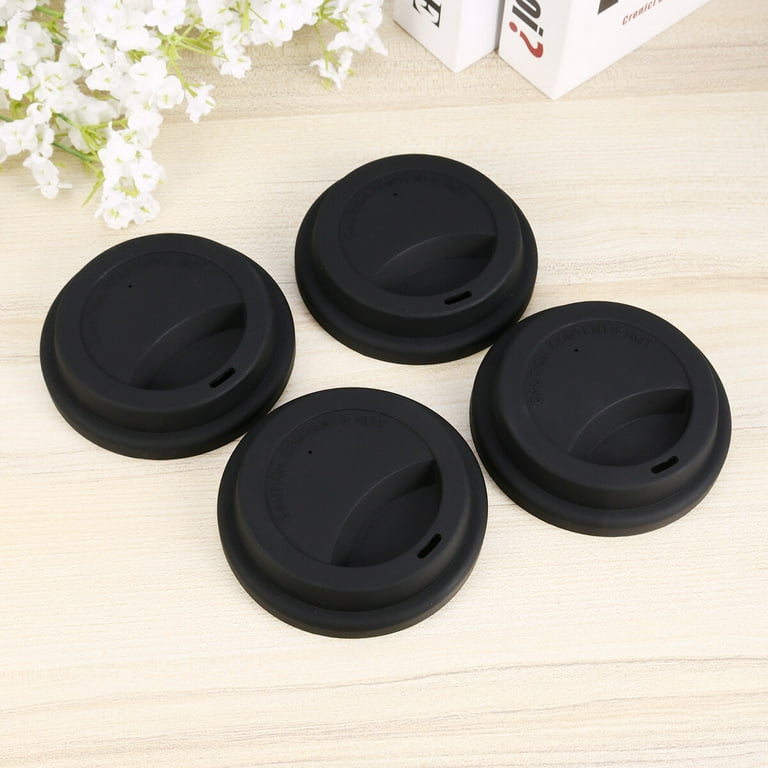 Silicone Drinking Lid Spill-Proof Cup Lids Reusable Coffee Mug Lids Coffee  Cup Covers 6 Pcs - Black and Coffee