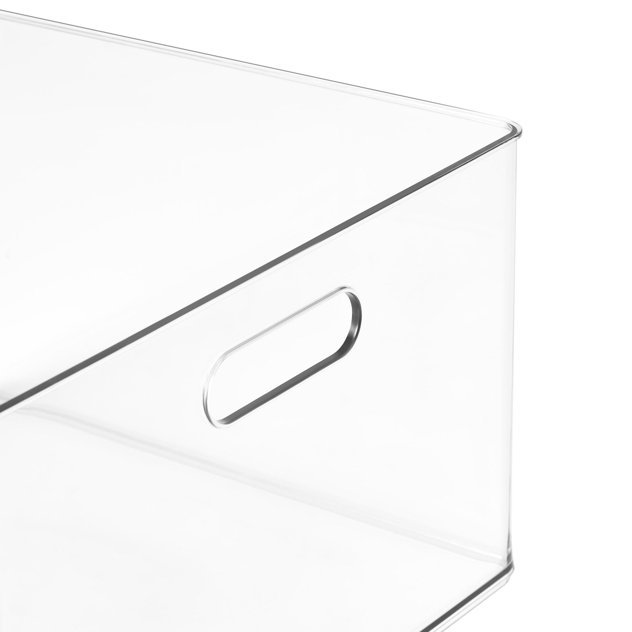 13" x 13" Clear Storage Bin with Handles by Simply Tidy - Stackable Plastic Organizer for Paper - Crafts - and Office Supplies - 1 Pack