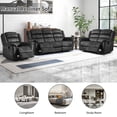 thumbnail image 2 of Bonzy Home 3-Piece Fabric Manual Recliner Sofa Set, Single Chair, Loveseat & 3-Seat Couch for Living Room Furniture, 2 of 7