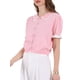 thumbnail image 1 of INSPIRAR CHIC Blusa Vintage de Punto con Cuello de Solapa y Mangas Abullonadas para Mujeres M Rosa, 1 of 5