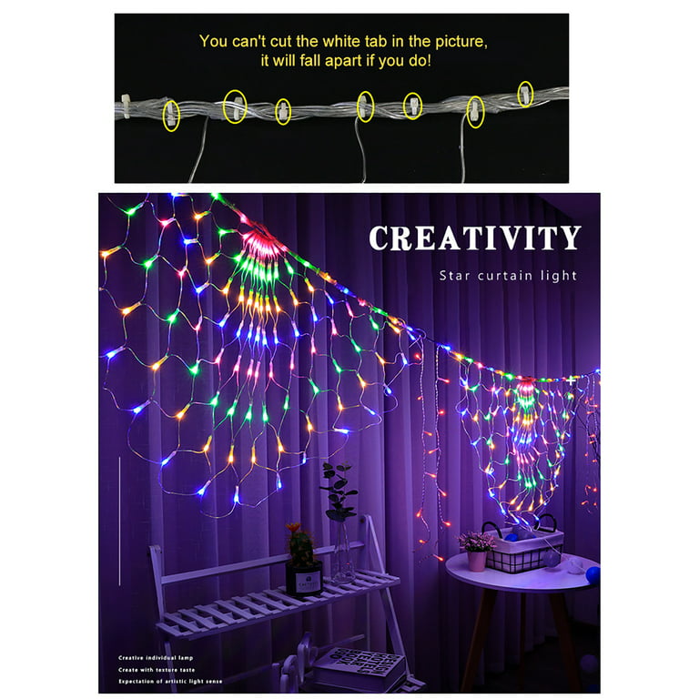 Airpow LED Peacock Net Lights Fishing Net Lights Christmas Decorative  Lanter Lights Outdoor rainproof for Festive Tree Garden Party Decorations