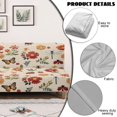 thumbnail image 3 of SCRAWLGOD Butterfly Daisy Floral Dragonfly Print Beige Stretch Armless Futon Cover Futon Slipcover Non Slip Sofa Bed Cover Furniture Protector with Elastic Bottom, Machine Washable, 3 of 7