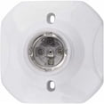 thumbnail image 5 of Portalámparas LED E27, portalámparas de cerámica E27 y base de plástico, portalámparas de pared E27, portalámparas E27 blanco con aro para luz de entrada, techo o balcón, paquete de 4, 5 of 5