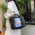 thumbnail image 5 of Hzzsbu TV Design Ita Bag Badge Pin Display Backpack Pu Leather Shoulder Bag for Music Festival Anime Activities, 5 of 7