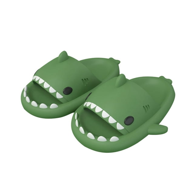 Ladies Mens Cute Shark Slippers Non-Slip Shark‘s Mouth Open Slippers