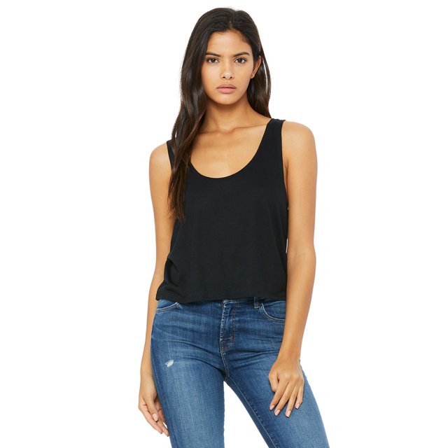Camiseta sin mangas de mujer Flowy Boxy BLACK S Bella + Lienzo 8880
