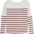thumbnail image 2 of TRULY MADLY DEEPLY Womens Striped Basic T-Shirt, White, Small, 2 of 2