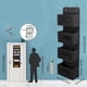 thumbnail image 4 of Estante para colgar en la puerta, organizador colgante de tela suave, 4 bolsillos grandes con ventana transparente, almacenamiento plegable para colgar con 2 ganchos para puerta, baño, habitación de, 4 of 7