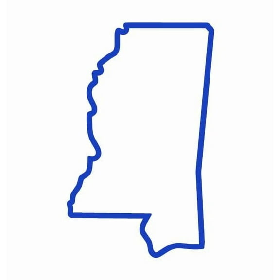 State Map Outline Mississippi Vinyl Decal Sticker UV & Waterproof Bumper Window Laptop Automotive Water Bottle Gift accessories – BLUE 5"