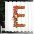thumbnail image 4 of Ambesonne Christmas Alphabet Shower Curtain, E Letter Art, 69"Wx84"L, Pearl and Olive Green, 4 of 5