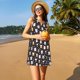 thumbnail image 3 of Easygdp Snowflake Cream Hot Cocoa para Vestido Transpirable de Mujer, Vestido Suelto de Manga Corta con Pliegues y Bolsillos para el Verano, 3 of 7