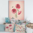 thumbnail image 2 of Designart 'Poppy Retro Flowers' Vintage Framed Canvas Wall Art Print, 2 of 5