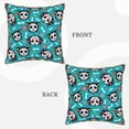 thumbnail image 3 of Fotbe Skull Cat Pattern Velvet Decorative Throw Pillow Covers with Elegant Piping, Soft Plush Cushion Cover for Sofa, Bed, Car, Office-16"x16", 3 of 8