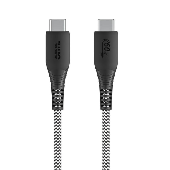 Onn. 6 FT/1.8 m USB 60W Certified USB-C to USB-C Braided Cable