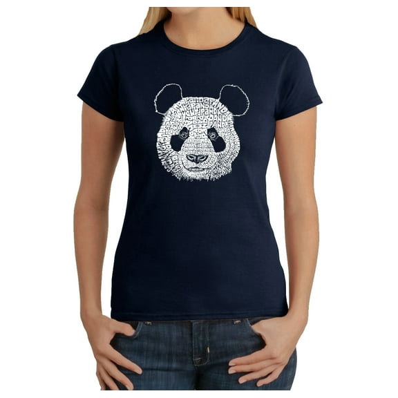 LA Pop Art Women's Word Art T-Shirt - Panda