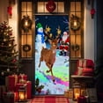 thumbnail image 3 of UV Activated Glow in The Dark Christmas Garage Door Cover, 2D Flat Banner with Santa and Elf Design, Outdoor Holiday Decor for House Parties, Waterproof Festive Decoration for Front Yard and Driveway, 3 of 7