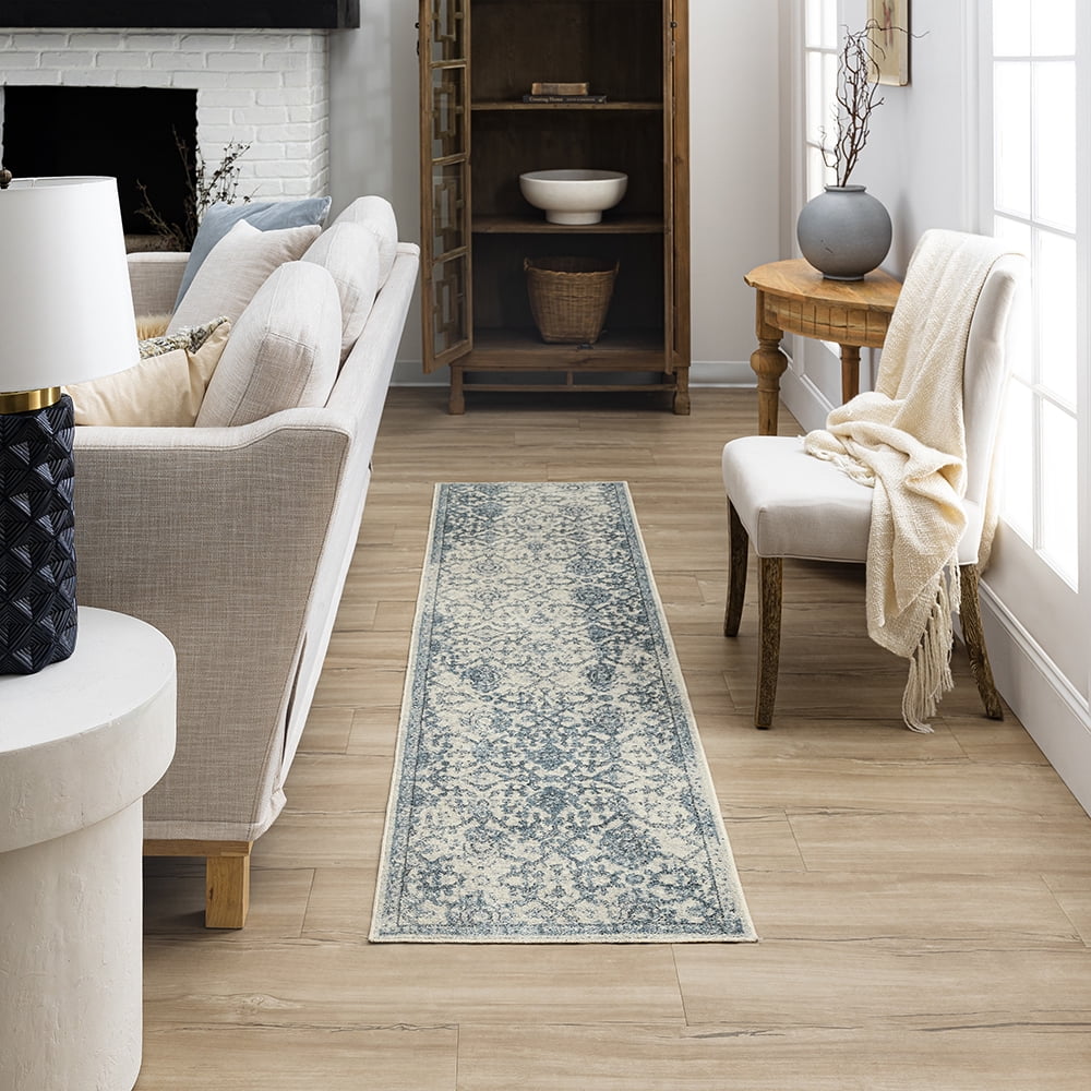 Mohawk Home Arete Floral Indoor Polyester Area Rug, Blue, 2' x 2'11"