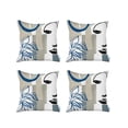 thumbnail image 2 of Set of 4 Blue and Ivory Printed Pillow Covers, 2 of 2