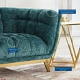 thumbnail image 5 of Armchair Accent Chair, Velvet, Teal Blue, Modern Contemporary Urban Design, Living Lounge Room Hotel Lobby Hospitality, 5 of 8