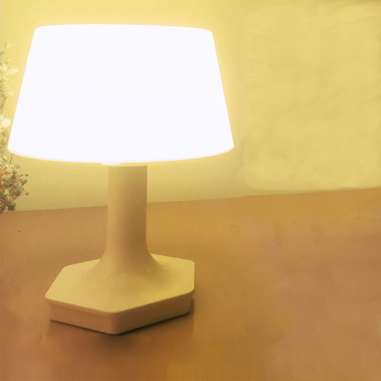Hvmvliv Desk Lamp Bedside Lamp, 2-Level Dimmable Warm White Lamp and Color Changing Nightstand Light for Bedroom, Living Room, Office(White)