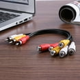 thumbnail image 3 of Negro 25 cm 3RCA macho Jack a 6RCA hembra enchufe Audio Video AV Cable adaptador Ndcxsfigh  Para estrenar, 3 of 3