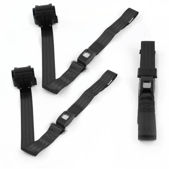 Triumph Spitfire 1962-1980 Standard 2 Point Black Retractable Bench Seat Belt Kit - 3 Belts