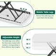 thumbnail image 6 of 30 inch Folding Table TV Tray,  Portable Adjustable Height, Multi-Functional Personal Table,,Utility Foldable Desk for Small Spaces, Laptop & Couch, Camping, White, 6 of 9