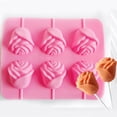 thumbnail image 5 of Rose Silicone Mold,Rose Flower Lollipop Molds,Rose Silicone Chocolate Candy Molds,Cake Pops Mold Sucker Mold for Jelly Soap Hard Candy Mothers Day Cake Cupcake Decorations, 5 of 8