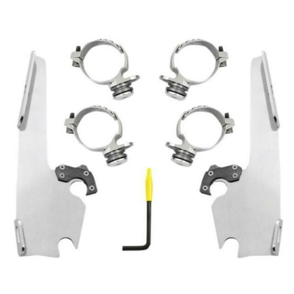 Trigger-Lock Mounting Kit (Polished/Fats and Slim Windshields) Compatible with 14-17 Harley FXDL