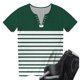 thumbnail image 5 of Camisetas de Cuello Redondo Botón de Impresión de la Moda de Manga Corta de las Mujeres, Poliéster Spandex, 5 of 5