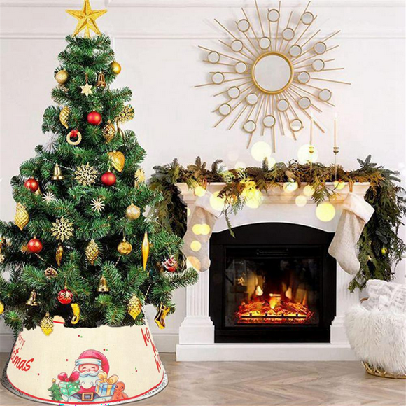 Christmas Tree Decor Surround Base Cover Skirt Foot Colorful Ornament Cartoon for Home Xmas Tree Skirt Party,D