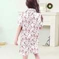 thumbnail image 6 of WhouRiu Girls Cartoon Graphic Pajamas Short Sleeve Flat Collar Button Up Shirts Shorts And Pants Pajama Set 3 Piece Kids Cozy Cute Sleepwear,6-7 Years, 6 of 6
